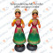 Tanjavur Dancing Doll Set - 14 inches - Yellow & Green