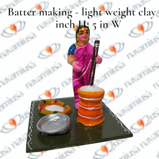 Batter Making - Village Scenes - Light Weight Clay - 5 inches