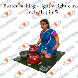 Butter Making - Village Scenes - Light Weight Clay - 5 inches