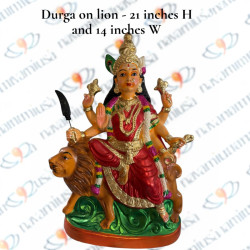 Durga on Lion - 21 inches - PM - Available in 2 colors