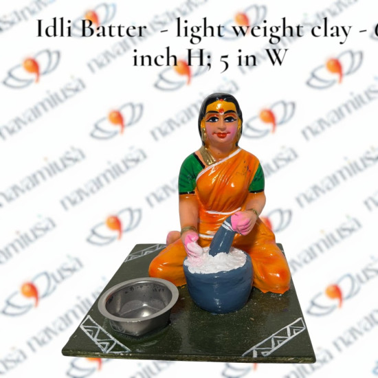 Idli Batter - Village Scenes - Light Weight Clay - 5 inches