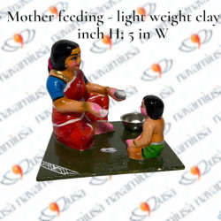 Mother Feeding - Village Scenes - Light Weight Clay - 5 inches