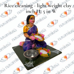 Rice Cleaning - Village Scenes - Light Weight Clay - 5 inches