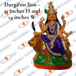 Durga on Lion - 21 inches - PM - Available in 2 colors