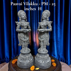 Paavai Vilakku – 25 inches – Paper Mache (Stone Finish)