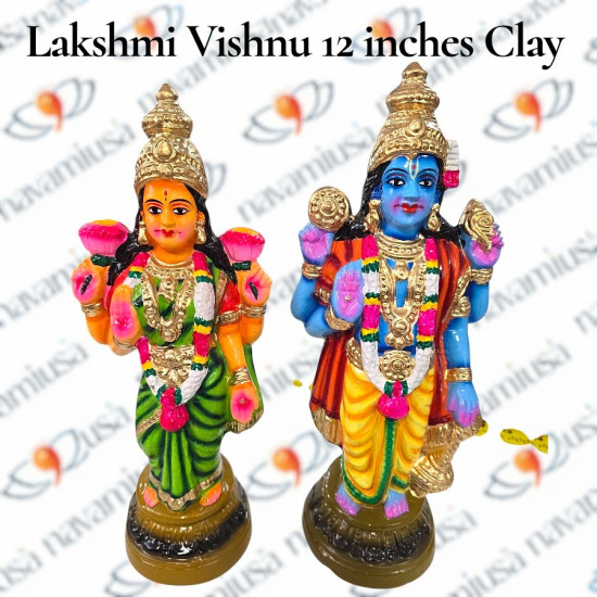 Lakshmi Vishnu Set – 12 Inches – Clay