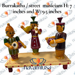Burrakatha Street Musicians Wooden Figurine