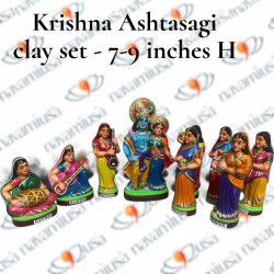 Krishna Ashtasagi Set - Krishna Leela - Clay - 7 to 9 inches