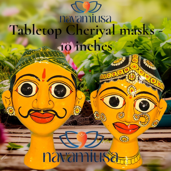 Tabletop Cheriyal Masks – 10 Inches