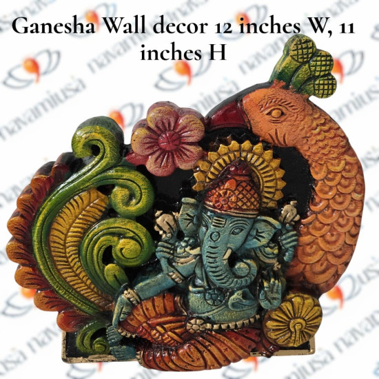 Ganesha Wall Décor Panel – 12" W × 11" H