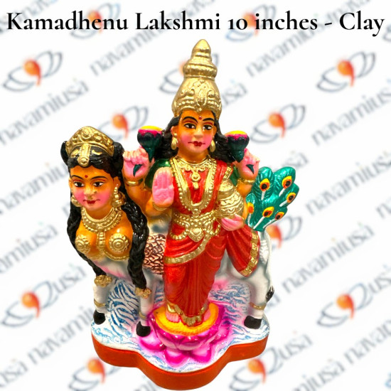 Kamadhenu Lakshmi - 10 inches Clay