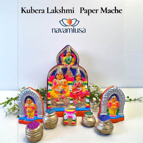 Kubera Lakshmi Set – 12 inches- paper mache  - Available in 2 colors