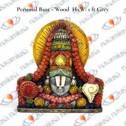 Perumal Bust - Wood  HxW 1 ft - Available in Two colors