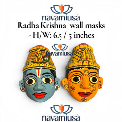 Radha Krishna Wall Masks – 6.5 x 5 Inches