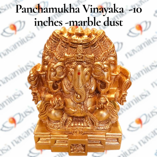 Panchamukha Vinayaka – 10 Inches – Marble Dust Finish