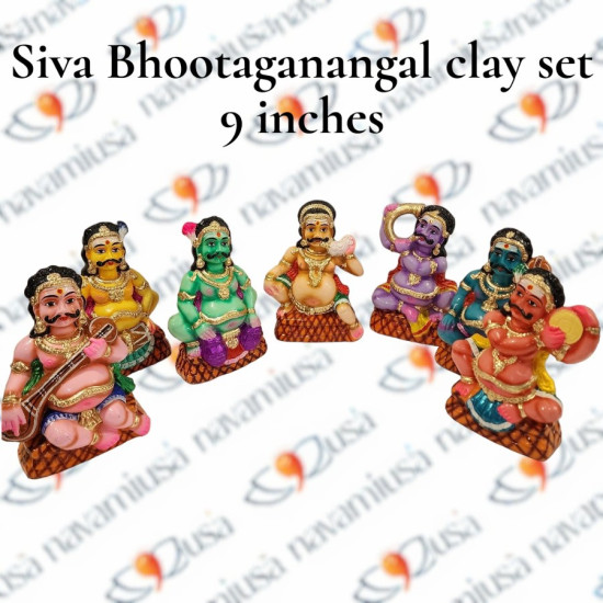 Shiva Bhoota Ganangal – Clay Set – 9 Inches