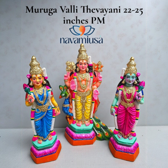 Murugan Valli Devayani - Big - paper mache