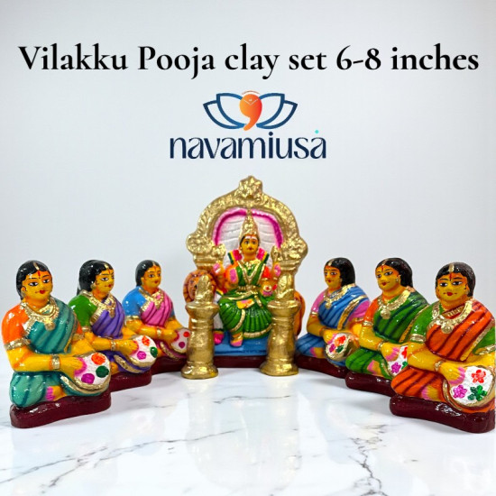 Vilakku Pooja Clay Set (6–8 inches)