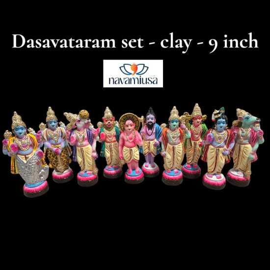 Dasavataram Set – 9 Inches – Clay