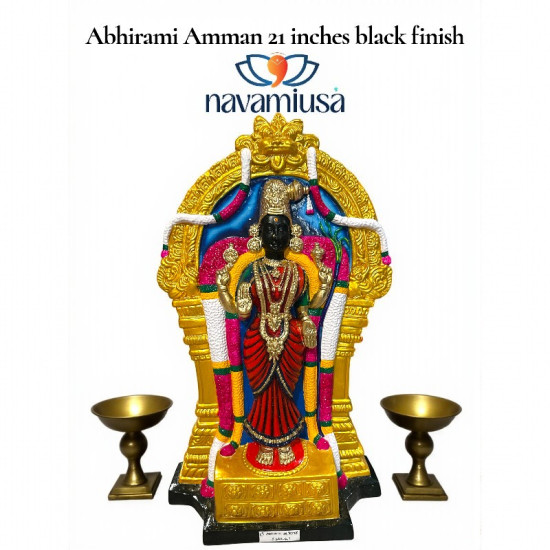 Abhirami Amman black finish 21 inches papermache