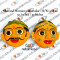 Man and Woman Wall Masks - 10.5 inch - Yellow