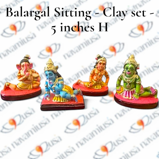 Balargal Sitting - Clay set - 5 inches H
