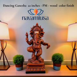 Dancing Ganesha -  PM - Wood color Finish