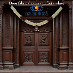 Door Fabric Thoran – 3.2 ft (White with Red Accents)
