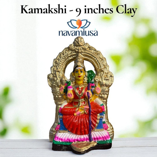 Kamakshi Devi Clay Doll – 9 Inches