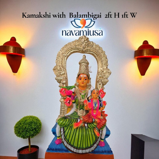 Kamakshi with Balambigai - big - papermache