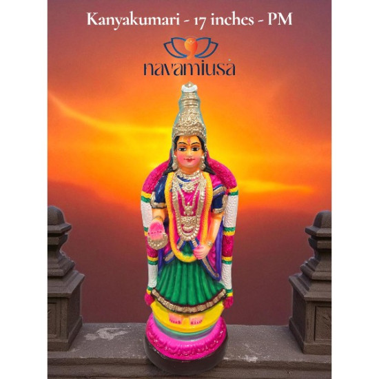 Kanyakumari Amman - 17 inches - Paper Mache 