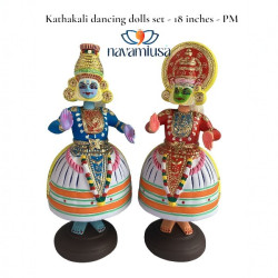 Kathakali Dancing Doll Set - 18 inch Paper Mache 