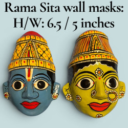 Rama Sita Wall Masks - 6.5 inches H