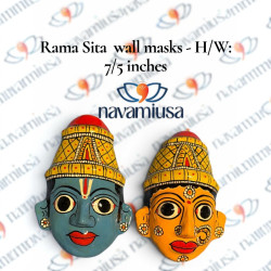 Rama–Sita Wall Mask Set - 7 inches