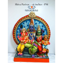 Shiva Parivar seated  - 16 inches - Paper Mache 
