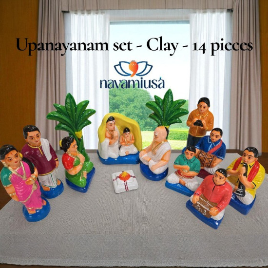 Upanayanam Ceremony Set – 14-Piece Clay Figurines