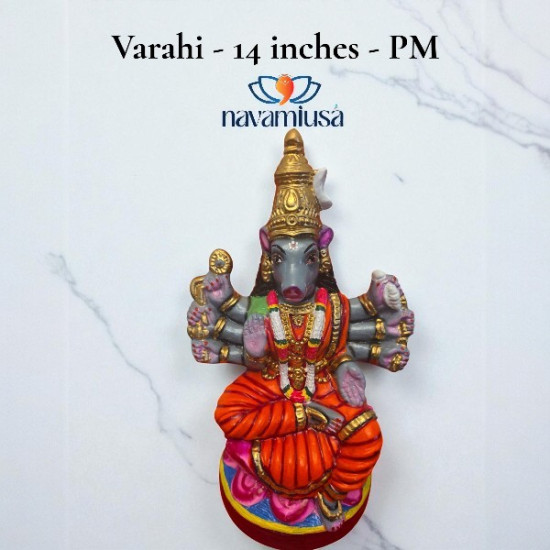 Varahi Sitting - medium - 14 inches - paper mache 