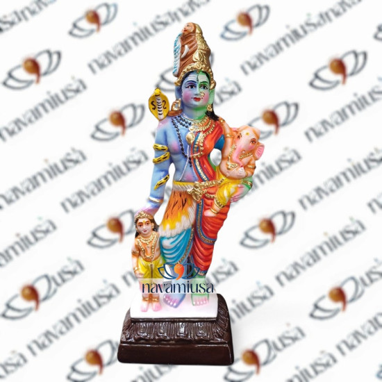 Ardhanareeswara with Muruga and Ganesha - Paper Mache